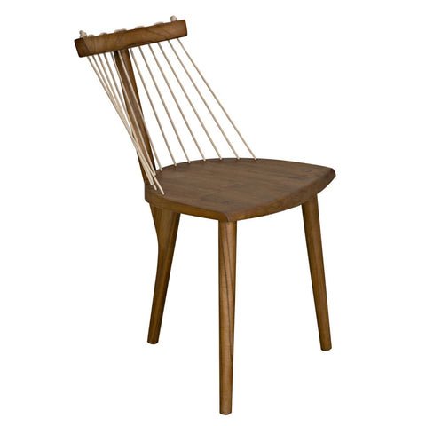 Lino Nature-Driven Modernist Coastal Teak Dining Side Chair