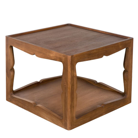 Kabbal Organic Modern Center Table with Block Frame Accent Table