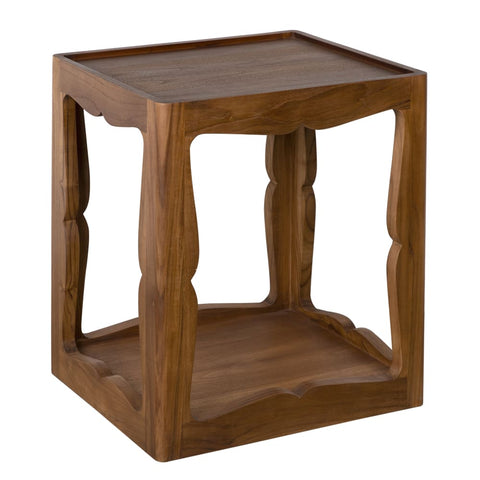 Kabbal Organic Modern Center Table with Block Frame Accent Table