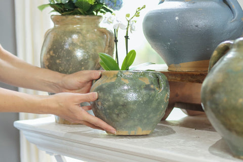 Decorating Essentials Vintage Distressed Handcrafted Planter