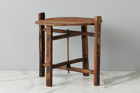 etúHOME Space Saving Rustic Foldable Curved Center Table