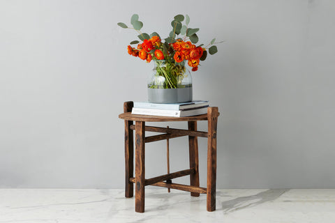 etúHOME Space Saving Rustic Foldable Curved Center Table