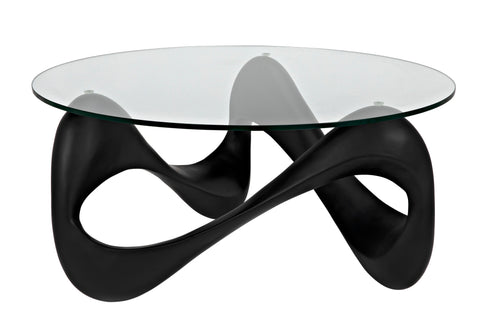 Noir Orion Freeform Matte Coffee Table in Modern Design - 35.5 W