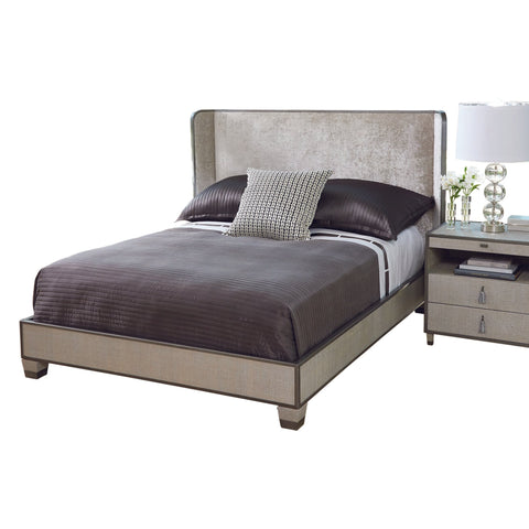 Global Views Contemporary Wingback Platform Bed with Headboard - Argento - King