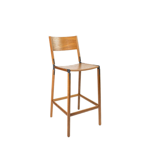 Stanyan Industrial Creative Oak Modern Bar Stool