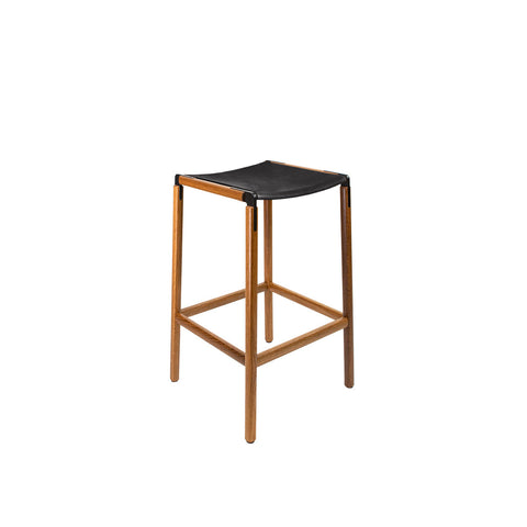 Bartlett Industrial Creative Minimalist Oak Bar Stool