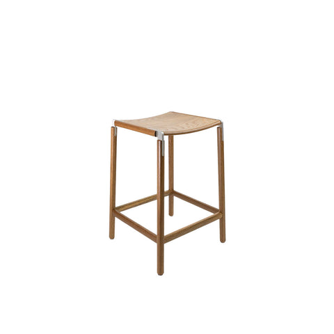 De Haro Timeless Minimalist Backless Oak Counter Stool