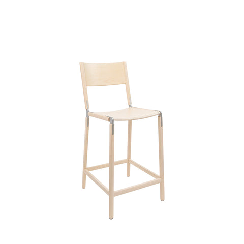 Linden Timeless Minimalist Maple Slat Back Counter Stool