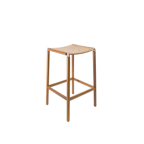 Bartlett Timeless Minimalist Oak Bar Stool with Cylinder Legs