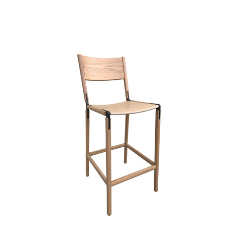 Stanyan Timeless Minimalist Scandinavian Oak Bar Stool