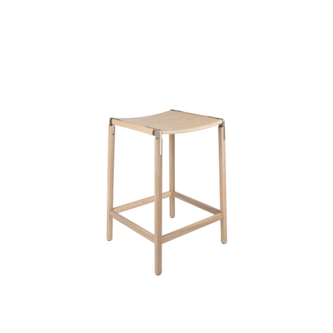 De Haro Timeless Minimalist Oak Backless Counter Stool