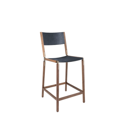 Linden Timeless Minimalist Walnut Armless Counter Stool