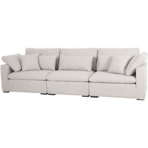Avington Contemporary Solid Beige Standard Sofa