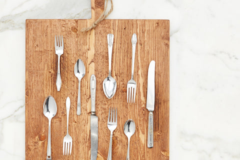 etúHOME Vintage Polished Silver Dinner Fork Set - Set of 5