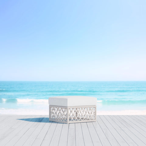 Amelia Coastal Hand Woven Pouf Ottoman