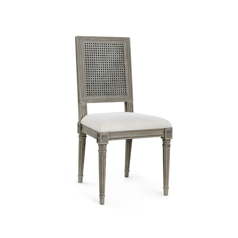 Artful Traditionalist Fauteuil with Fluted Leg Dining Side Chair
