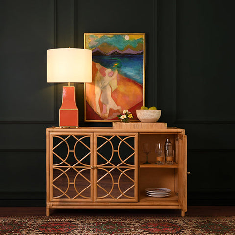 Aria Contemporary Rattan Buffet Cabinet