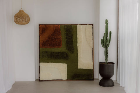 Wool Wall Weaving Deep Green