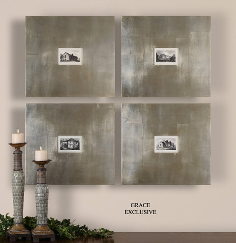 Uttermost Historical Buildings Framed Art Traditional Print Wall Art - Set of 4