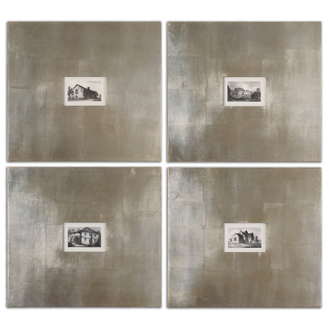 Uttermost Historical Buildings Framed Art Traditional Print Wall Art - Set of 4