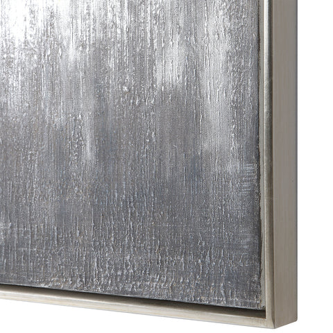 Uttermost Gray Showers Modern Handcrafted Rectangle Painting Wall Art - Set of 3