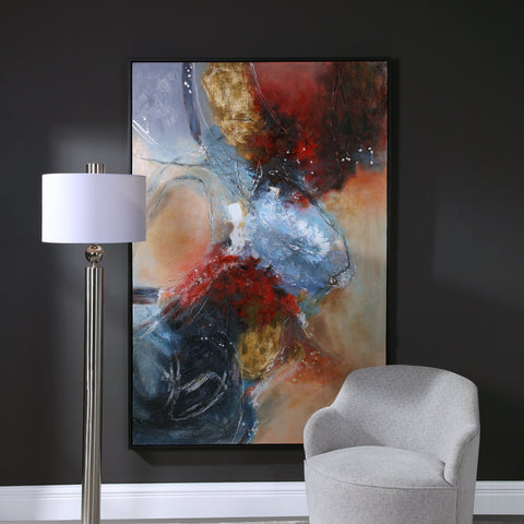 Summer Sunset Abstract Art Hand Painted Framed Wall Art