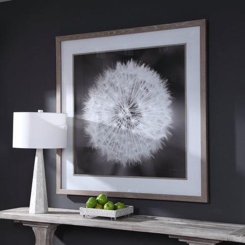Dandelion Seedhead Framed Print Square Wall Art with Matte Finish