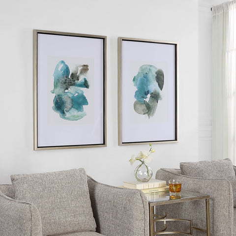 Uttermost Blueprints Watercolor Prints Modern Framed Wall Art Set - Set of 2