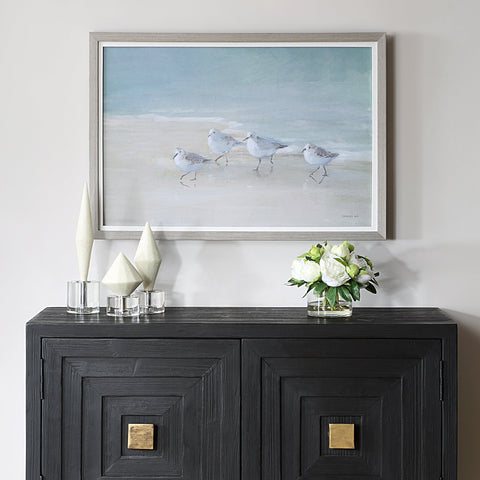 Coastal Print with Matte Finish in Gray Standard Picture Frame Wall Art