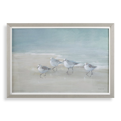 Coastal Print with Matte Finish in Gray Standard Picture Frame Wall Art