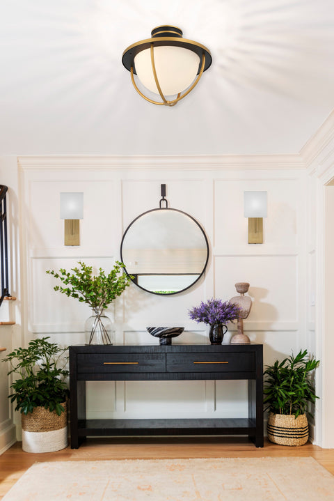 Atlas Ambient Semi Flush Mount Ceiling Light Modern Bowl Design