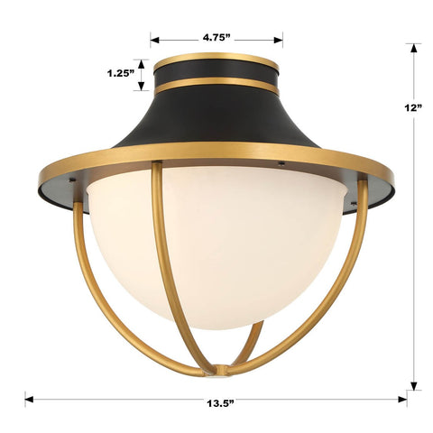 Atlas Ambient Semi Flush Mount Ceiling Light Modern Bowl Design