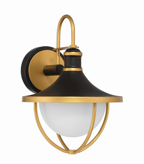 Atlas Nature-Driven Modernist Sconce in Matte Black and Gold