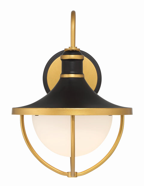 Atlas Nature-Driven Modernist Sconce in Matte Black and Gold