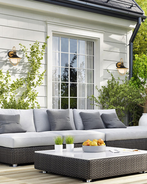 Atlas Nature-Driven Modernist Sconce in Matte Black and Gold