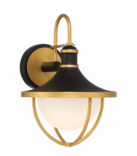 Atlas Nature-Driven Modernist Sconce in Matte Black and Gold