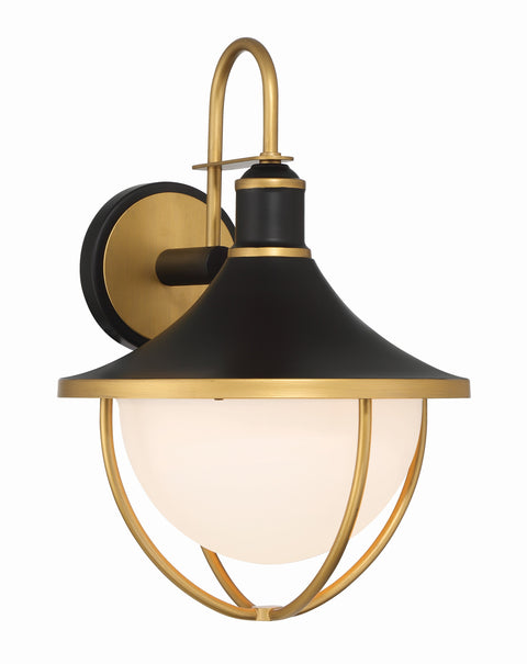 Atlas Nature-Driven Modernist Sconce in Matte Black and Gold