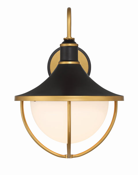 Atlas Nature-Driven Modernist Sconce in Matte Black and Gold