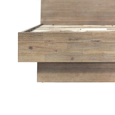 LH Imports Art Deco Atlantis Platform Bed with Plank Headboard - Medium - King - Queen