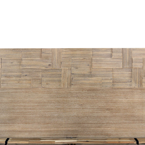 LH Imports Art Deco Atlantis Platform Bed with Plank Headboard - Medium - King - Queen