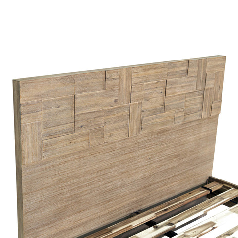 LH Imports Art Deco Atlantis Platform Bed with Plank Headboard - Medium - King - Queen