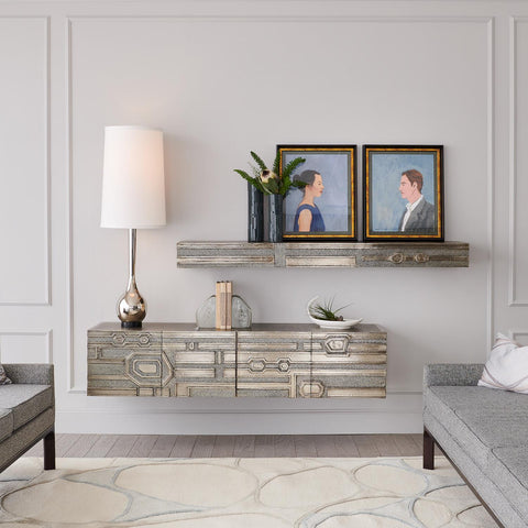 Contemporary Brushed Two Tone Accent Cabinet