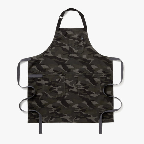 Bib Camouflage Apron with Adjustable Patch Pockets