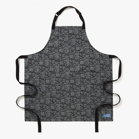 Bib Geometric Print Adjustable Apron with Patch Pockets