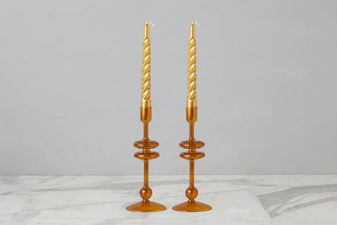 etúHOME Mix & Match Cylindrical Glass Candlestick Set for Tapers - Set of 2