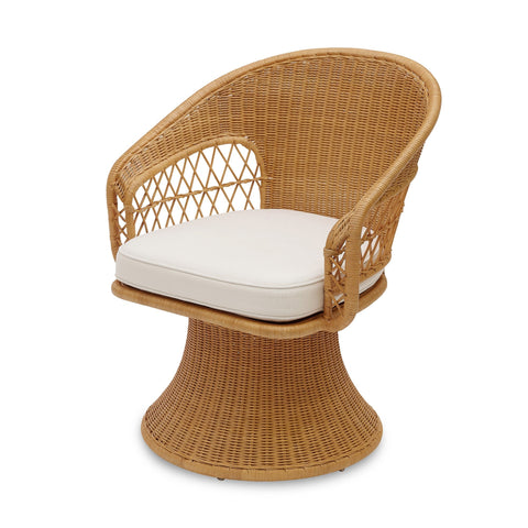 Amelia Bohemian Barrel Accent Chair with Removable Cushions