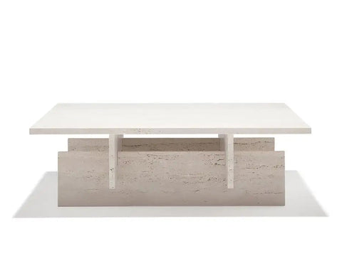 Timeless Minimalist Modern Stone Square Coffee Table