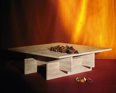 Timeless Minimalist Modern Stone Square Coffee Table