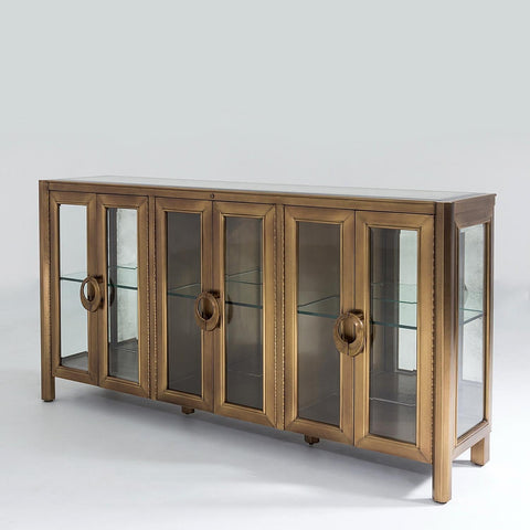 Apothecary Contemporary Media Cabinet with Antique Brushed Finish