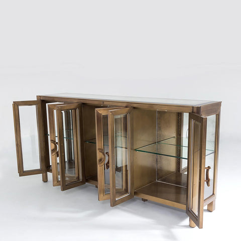 Apothecary Contemporary Media Cabinet with Antique Brushed Finish